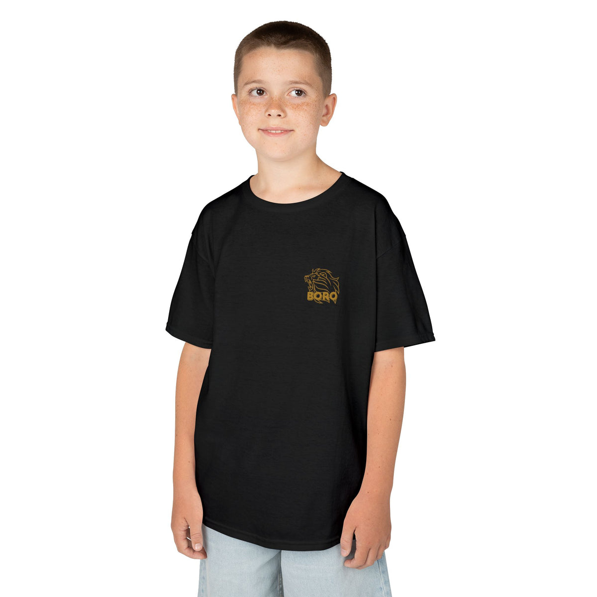 BORO Kids Tee — Cute Red ‘BORO’ Lion Chest Graphic