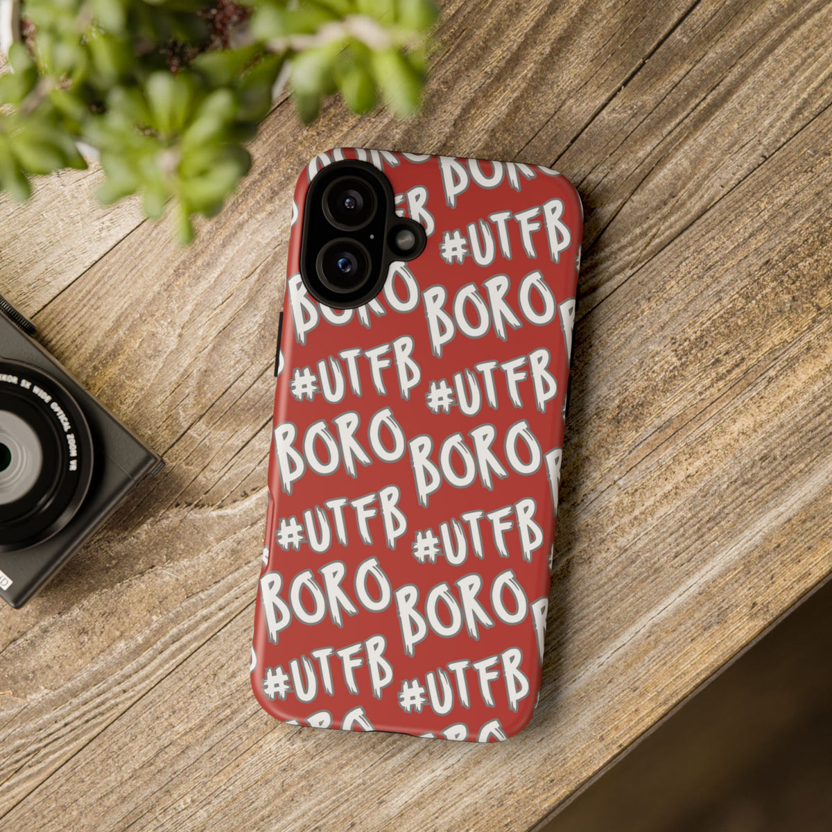 Phone Case — Red #UTFB BORO Pattern Protective Case