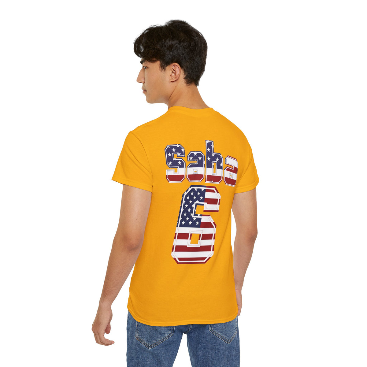 Sabastian Berhalter Number 6 USA Flag Shirt for the BORO 'back print only'