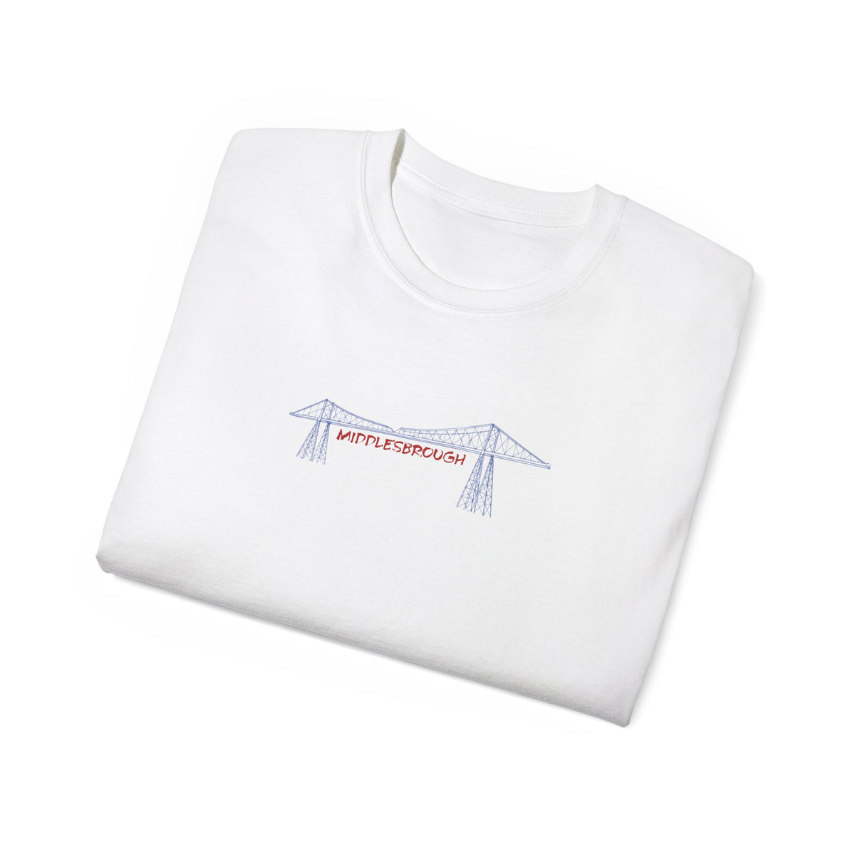 Transporter Bridge Sketch T‑Shirt — Minimalist Hand‑Drawn Middlesbrough Bridge Design