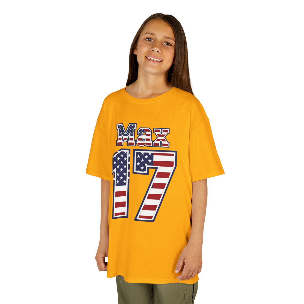 Kids Shirt 'Max 17' American Flag BORO Shirt, Max Arfsten is our Number 17 'Front print'