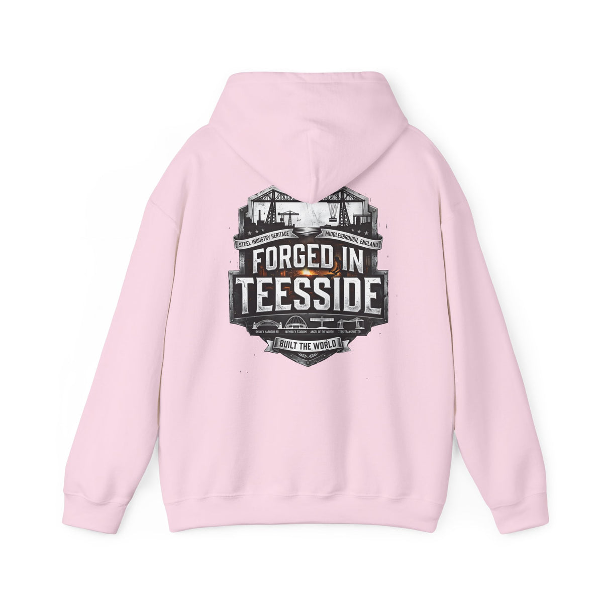 Forged in Teesside Hoodie — Industrial Teesside Pride Sweatshirt 'back print'