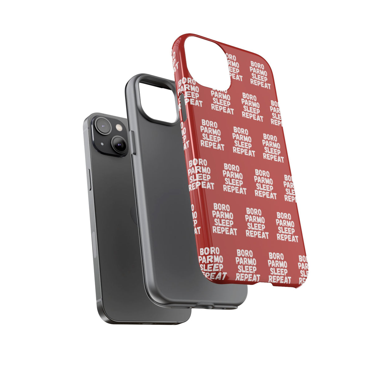 "BORO PARMO SLEEP REPEAT" Phone Case — Red Pattern Tough Case