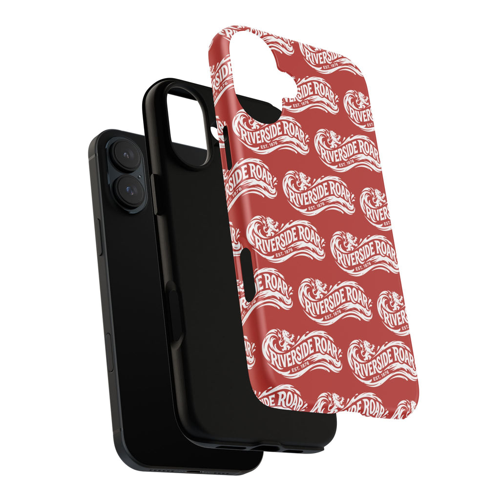 Riverside Roar Patterned Tough Case (White on Red) iPhone & Samsung