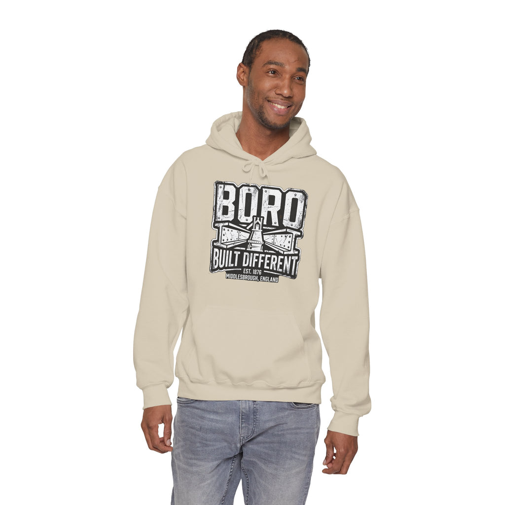 Boro Built Different Hoodie — Middlesbrough Proud Graphic Sweatshirt 'front print'