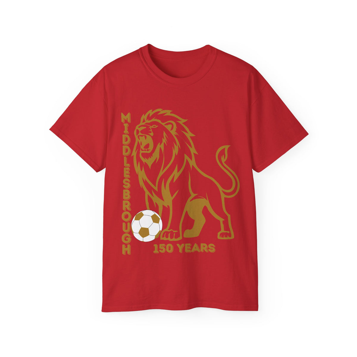 GOLD Middlesbrough 150 Years Lion Football T-Shirt