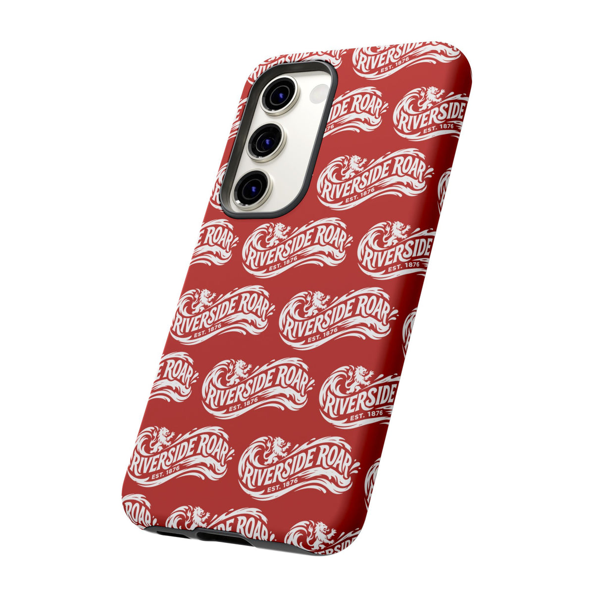 Riverside Roar Patterned Tough Case (White on Red) iPhone & Samsung