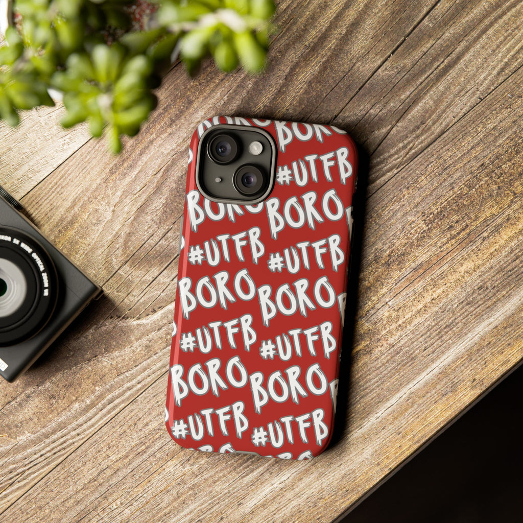 Phone Case — Red #UTFB BORO Pattern Protective Case