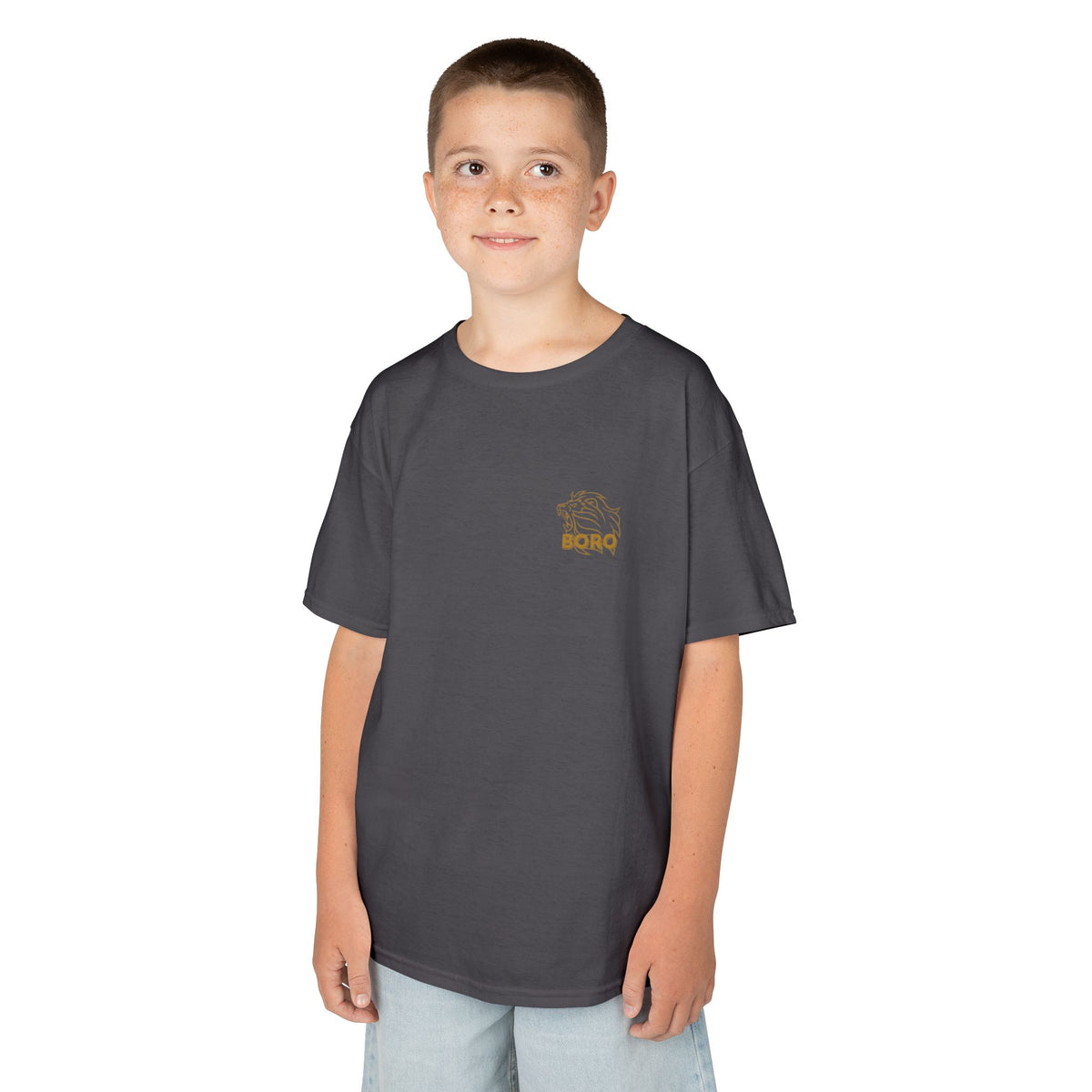 BORO Kids Tee — Cute Red ‘BORO’ Lion Chest Graphic