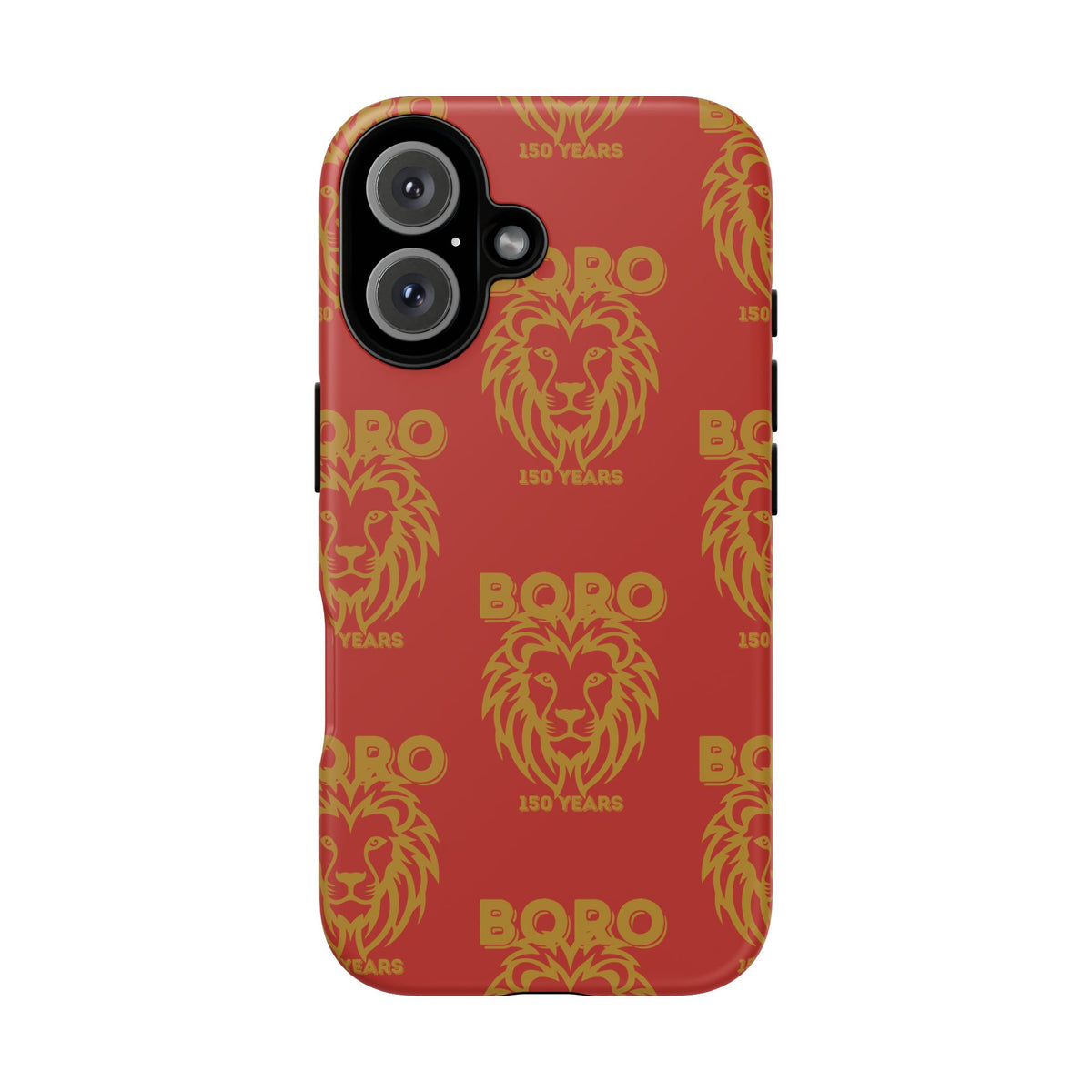 BORO Gold on red Lion Head Phone Case — Red 150 years Pattern Protective Case