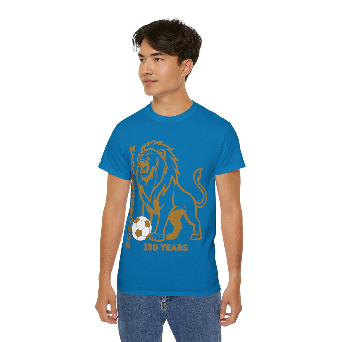 GOLD Middlesbrough 150 Years Lion Football T-Shirt