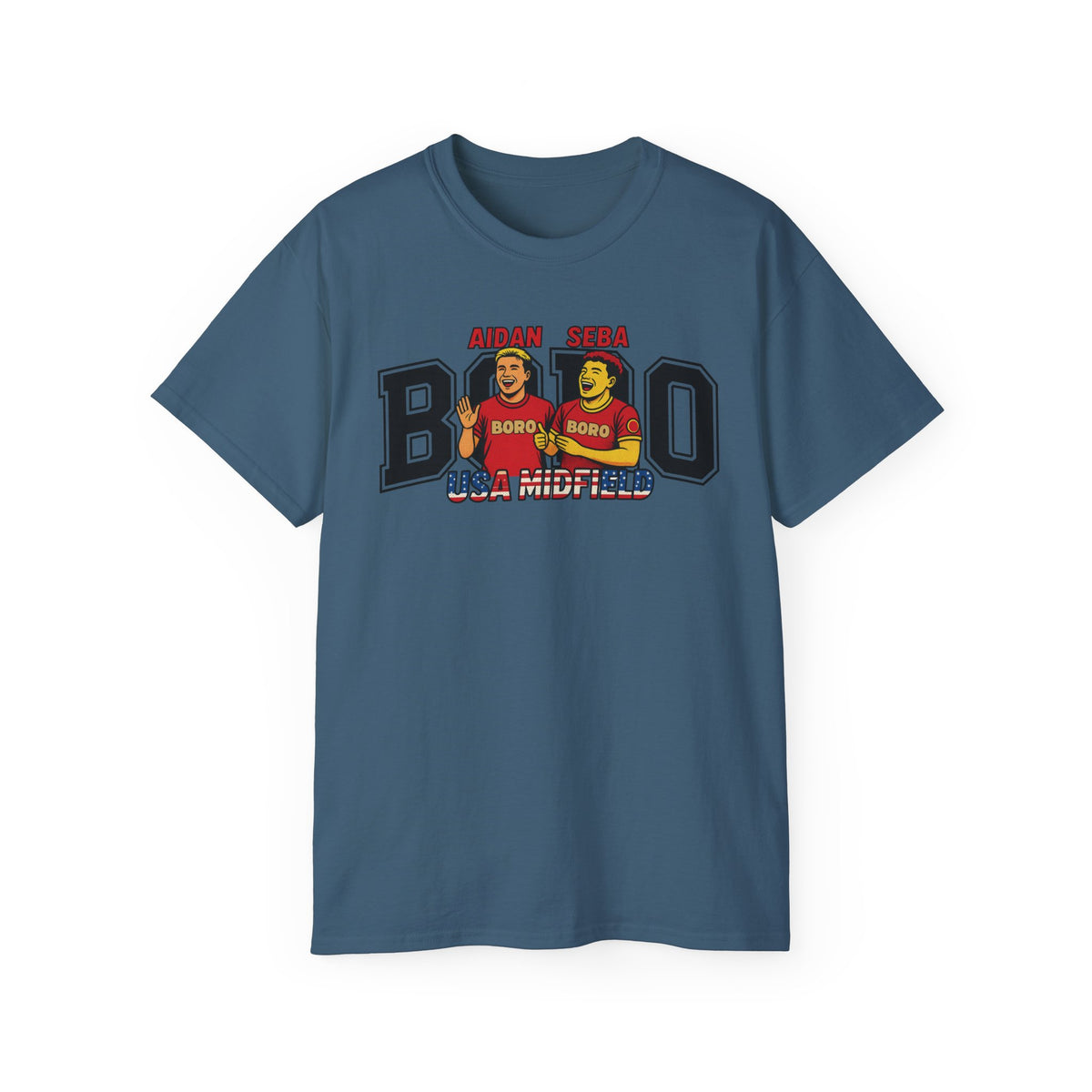 American Midfield — "Aidan & Seba, Boro's USA Midfield" Graphic T-Shirt