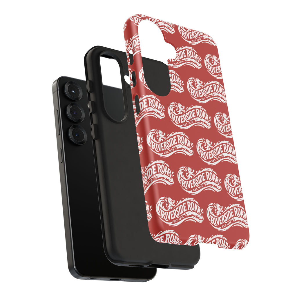 Riverside Roar Patterned Tough Case (White on Red) iPhone & Samsung