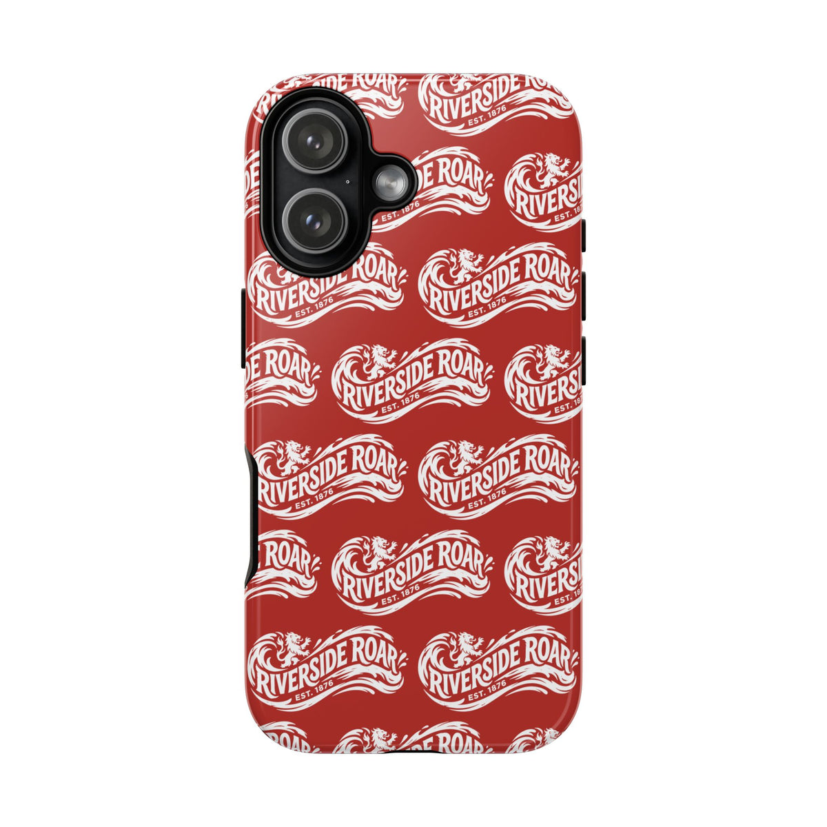 Riverside Roar Patterned Tough Case (White on Red) iPhone & Samsung