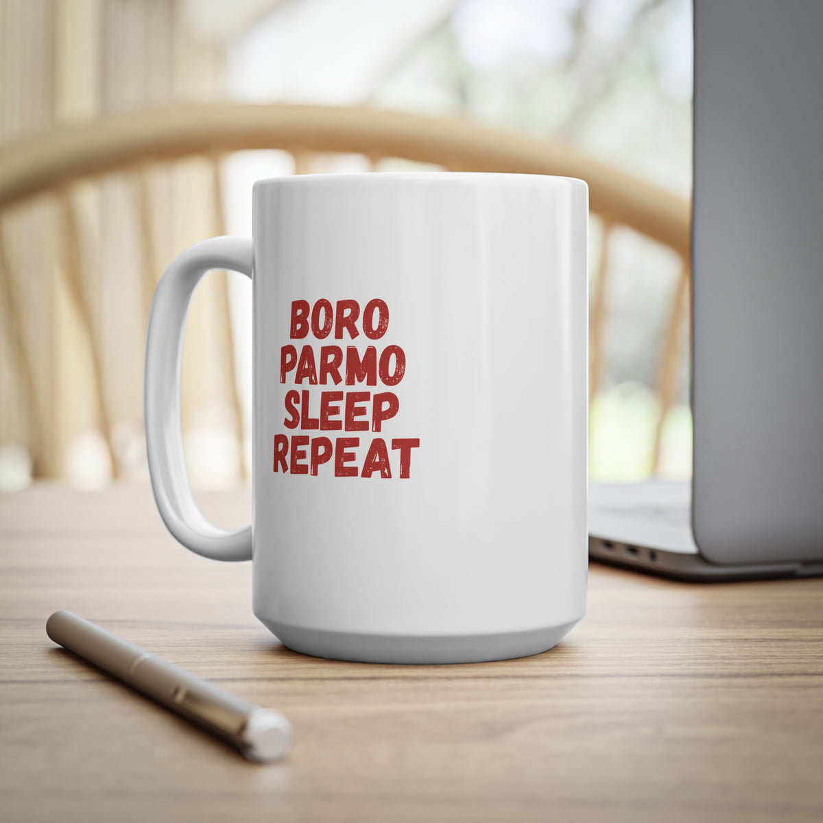 Boro Parmo Sleep Repeat Ceramic Coffee Mug — 11oz & 15oz