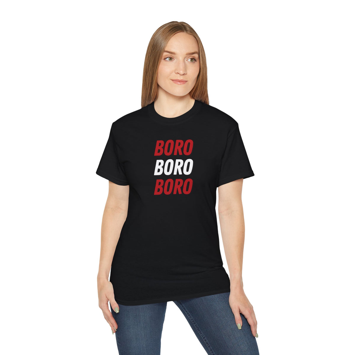 Boro Boro Boro Graphic Tee — Retro Red Logo Cotton T-Shirt