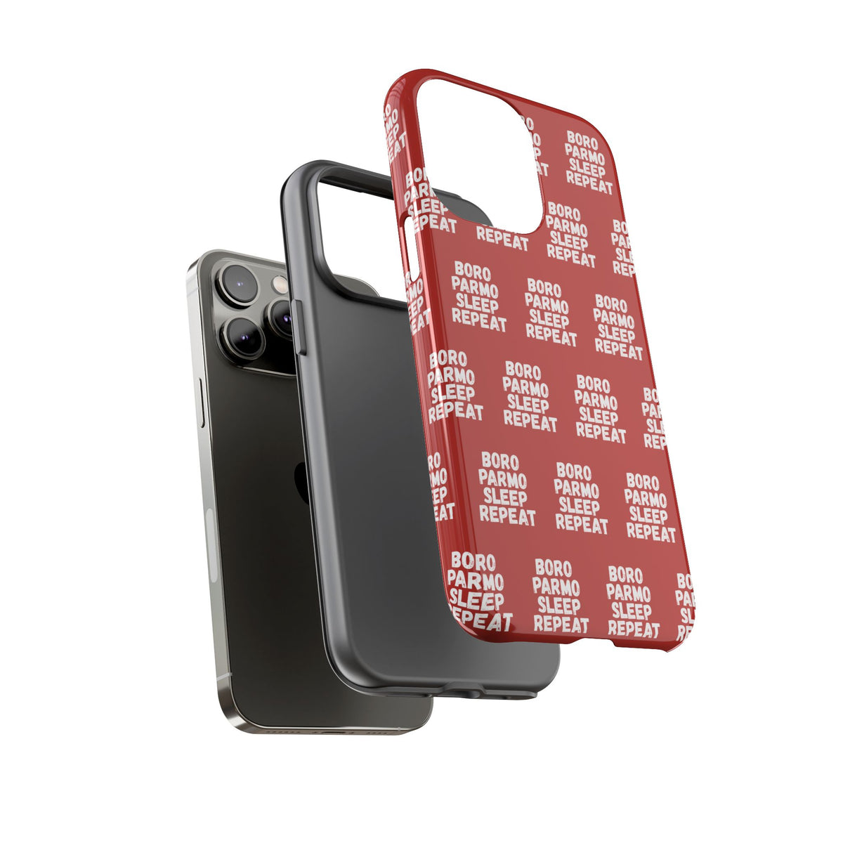 "BORO PARMO SLEEP REPEAT" Phone Case — Red Pattern Tough Case
