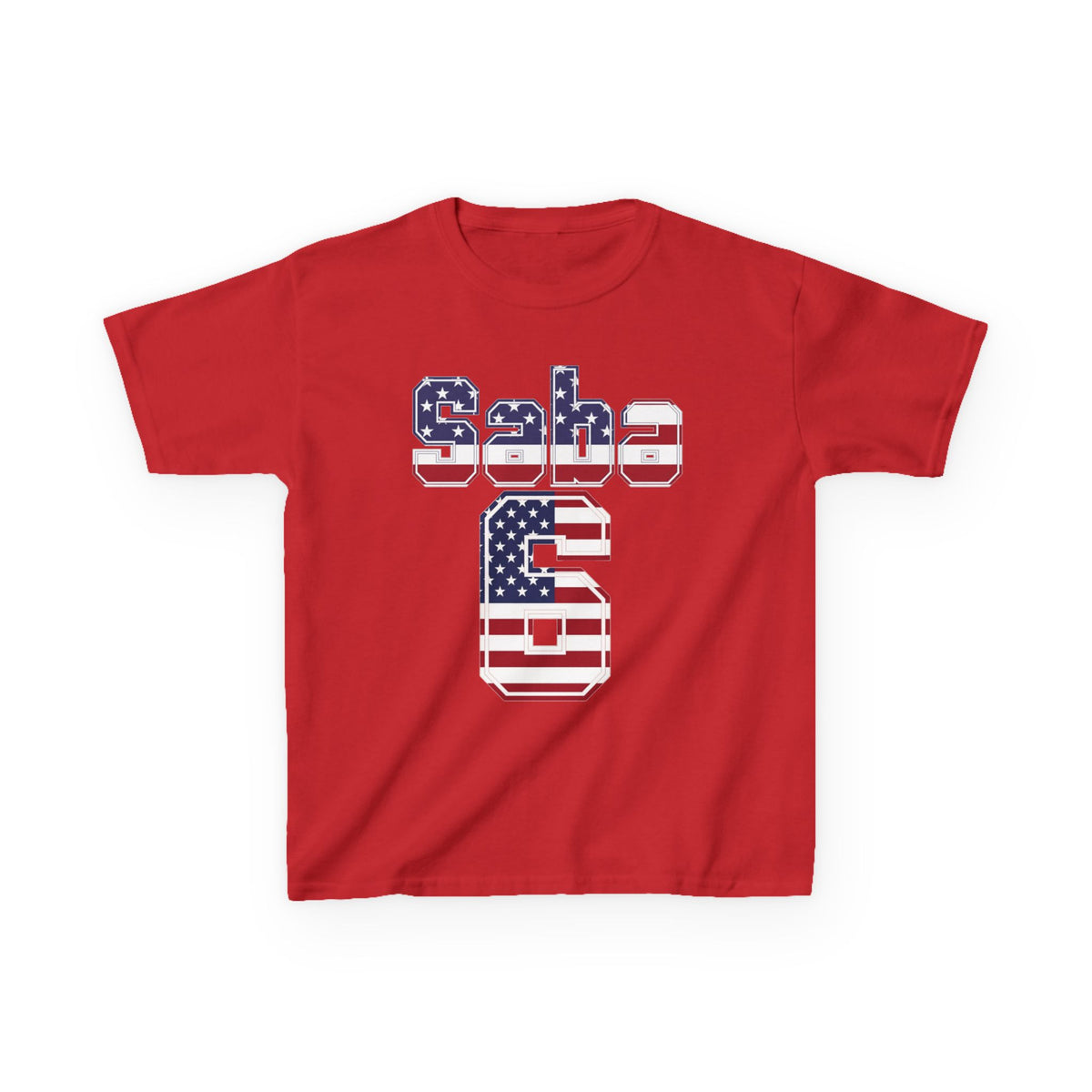 Kids Shirt 'Saba 6' American Flag BORO Shirt, Sabastian Berhalter is our Number 6 'Front print'