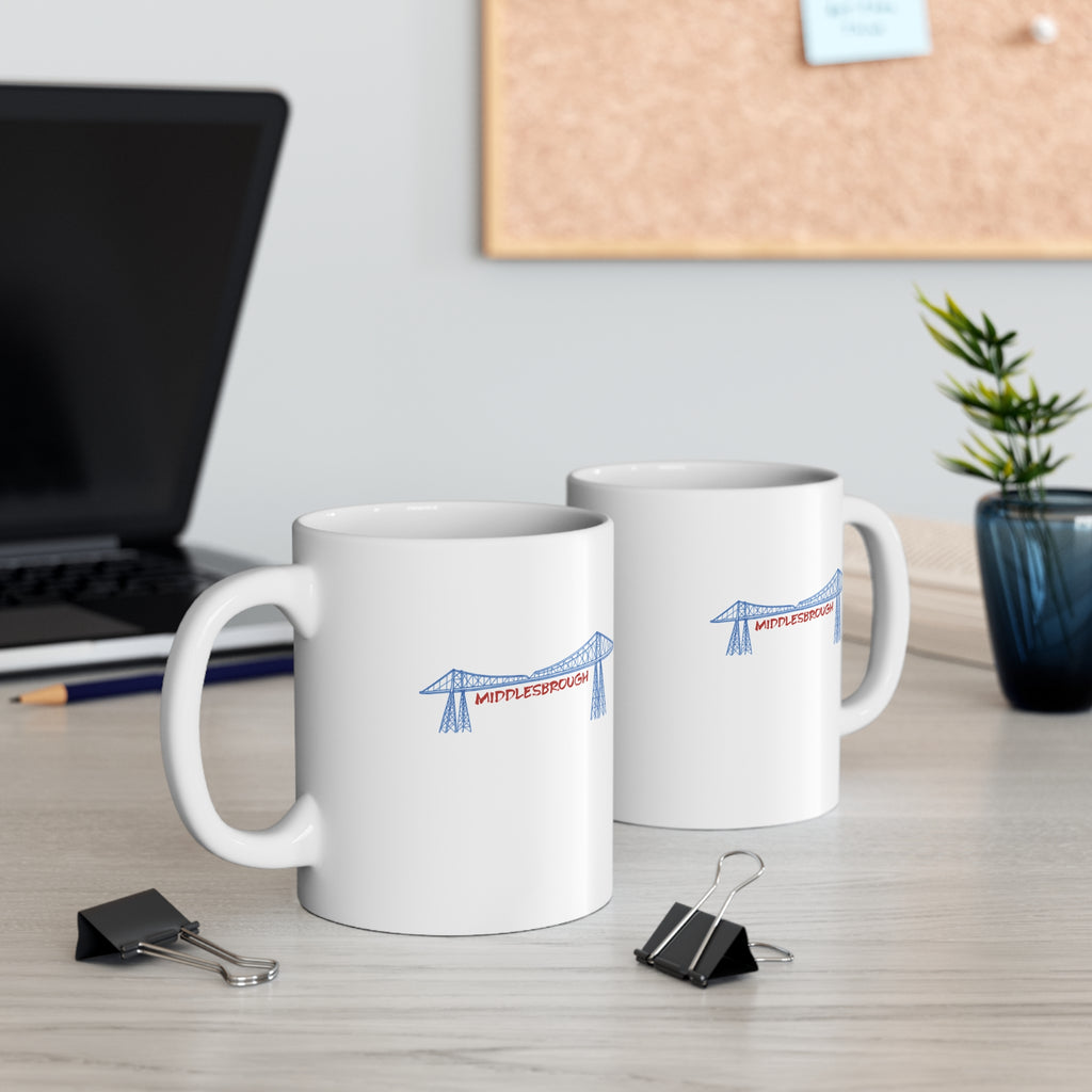 Middlesbrough Transporter Bridge Ceramic Coffee Mug — 11oz & 15oz Souvenir
