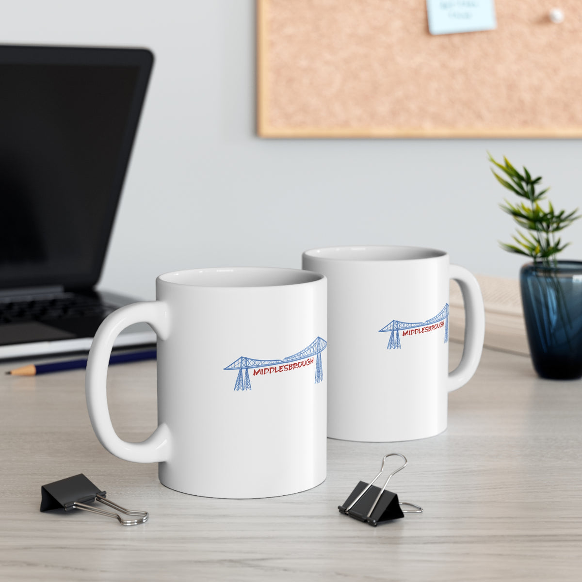 Middlesbrough Transporter Bridge Ceramic Coffee Mug — 11oz & 15oz Souvenir
