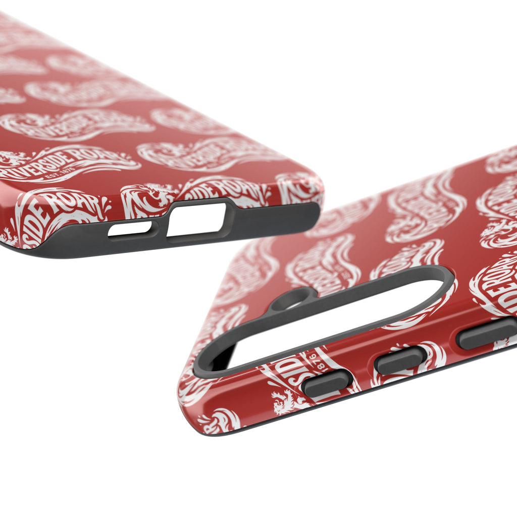 Riverside Roar Patterned Tough Case (White on Red) iPhone & Samsung