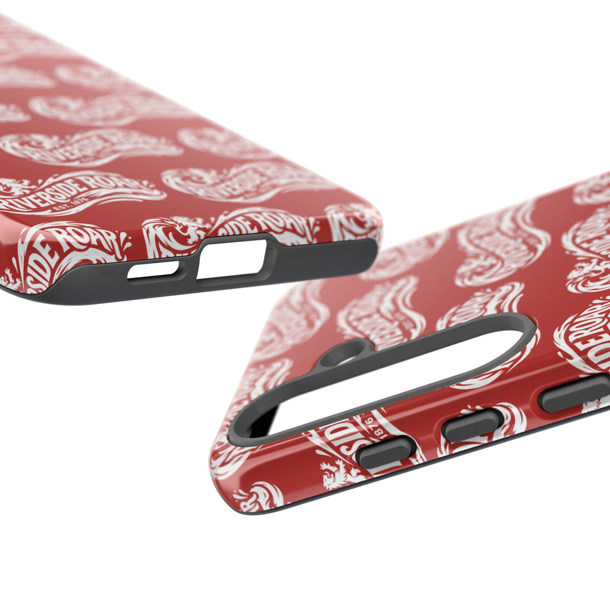 Riverside Roar Patterned Tough Case (White on Red) iPhone & Samsung