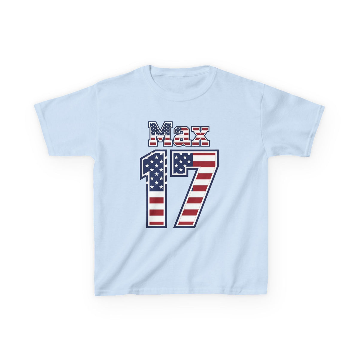 Kids Shirt 'Max 17' American Flag BORO Shirt, Max Arfsten is our Number 17 'Front print'