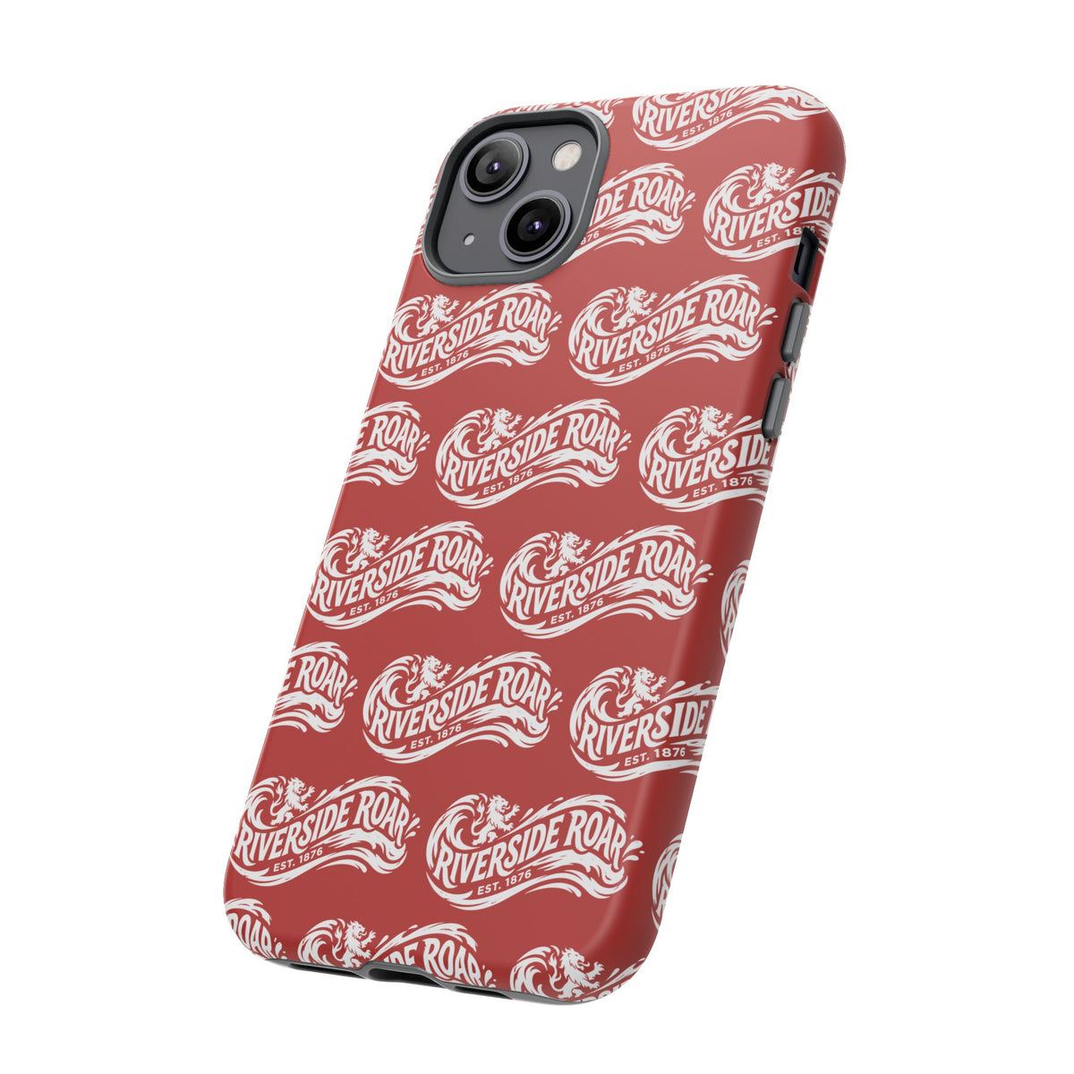 Riverside Roar Patterned Tough Case (White on Red) iPhone & Samsung