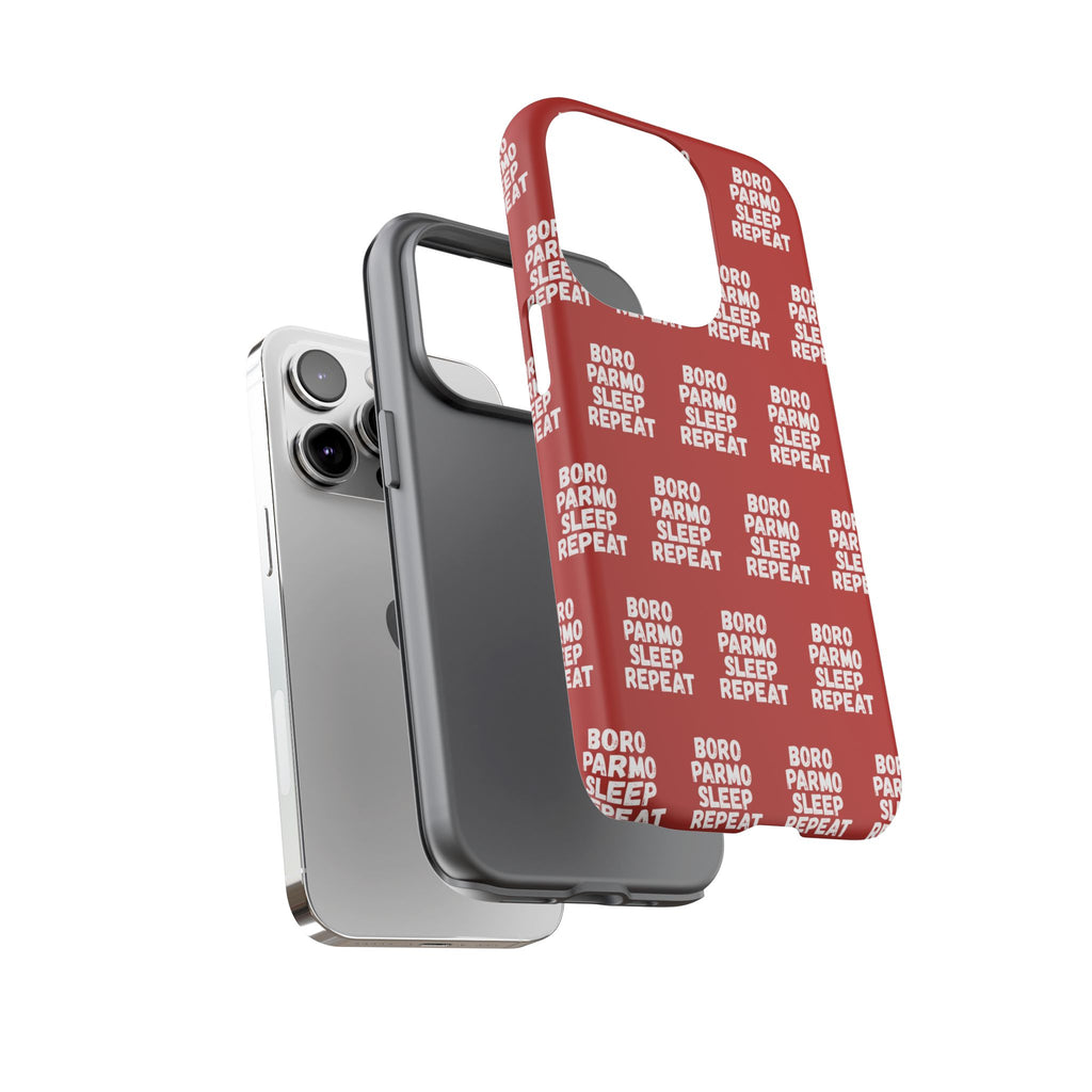 "BORO PARMO SLEEP REPEAT" Phone Case — Red Pattern Tough Case
