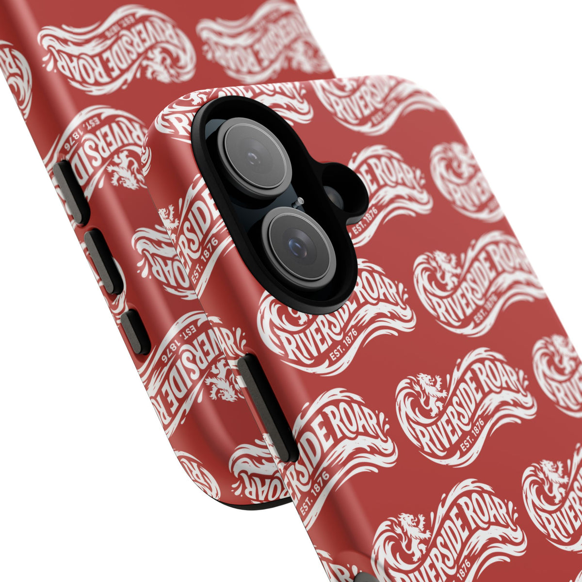 Riverside Roar Patterned Tough Case (White on Red) iPhone & Samsung