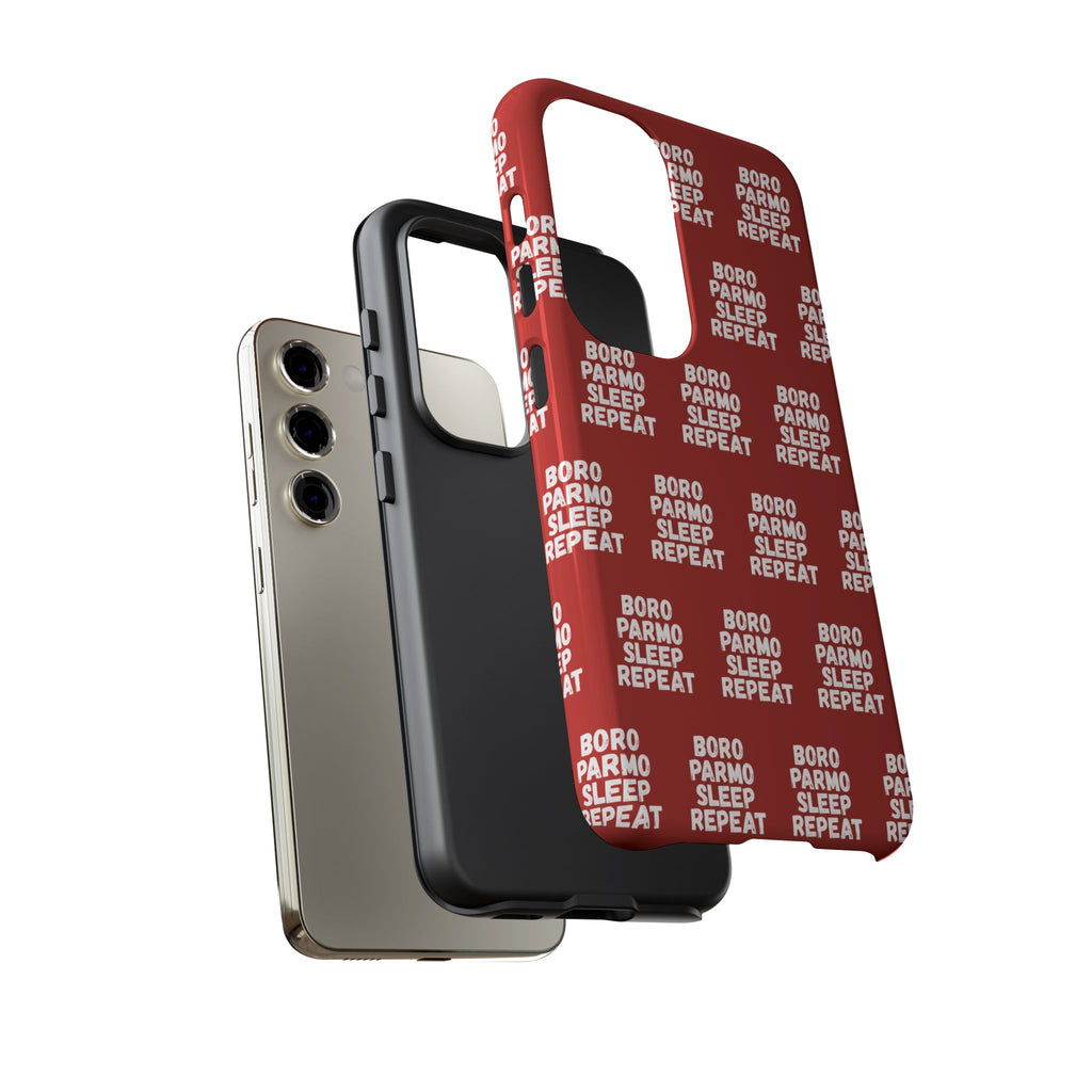 "BORO PARMO SLEEP REPEAT" Phone Case — Red Pattern Tough Case