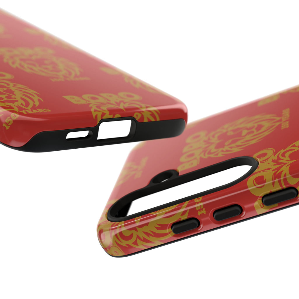 BORO Gold on red Lion Head Phone Case — Red 150 years Pattern Protective Case