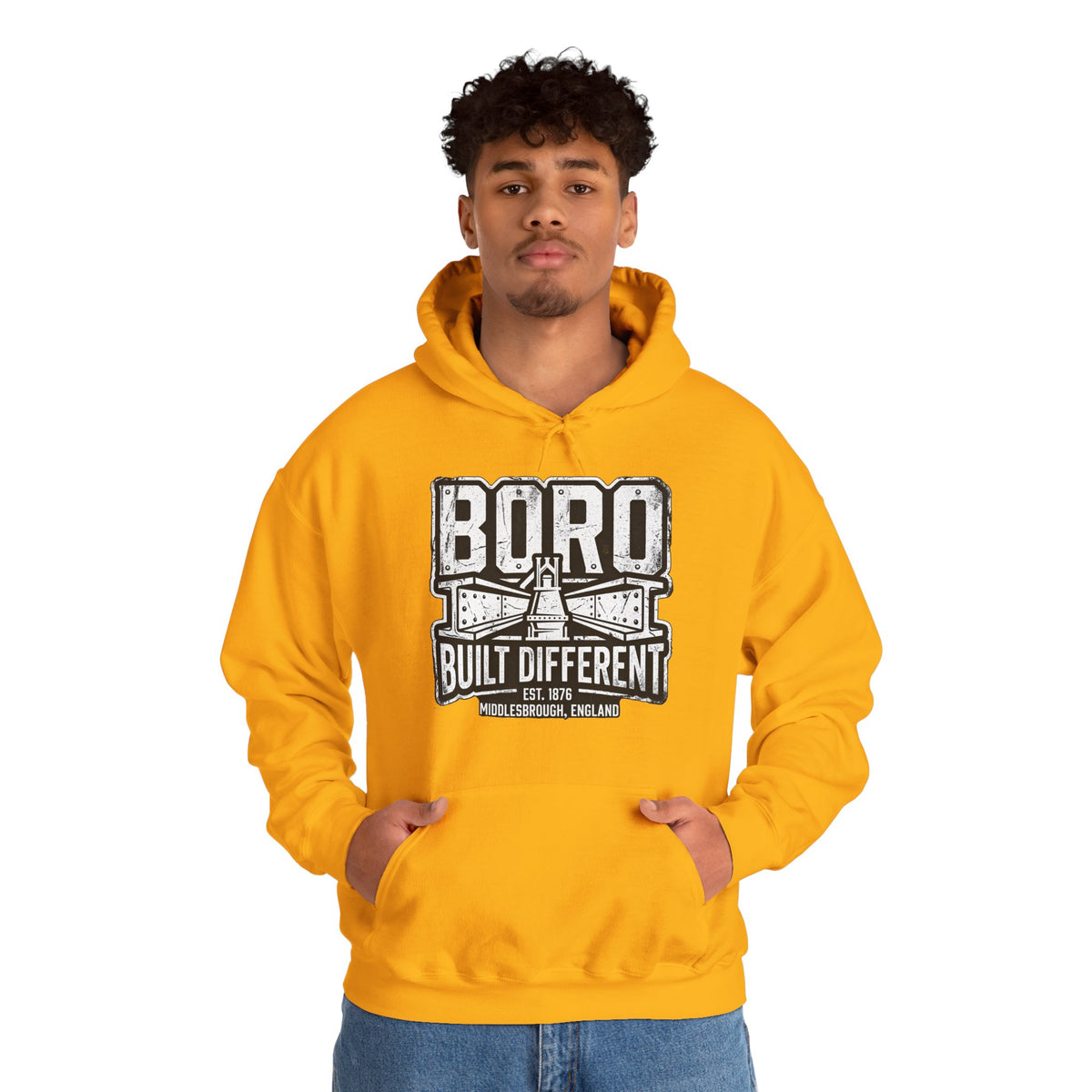 Boro Built Different Hoodie — Middlesbrough Proud Graphic Sweatshirt 'front print'