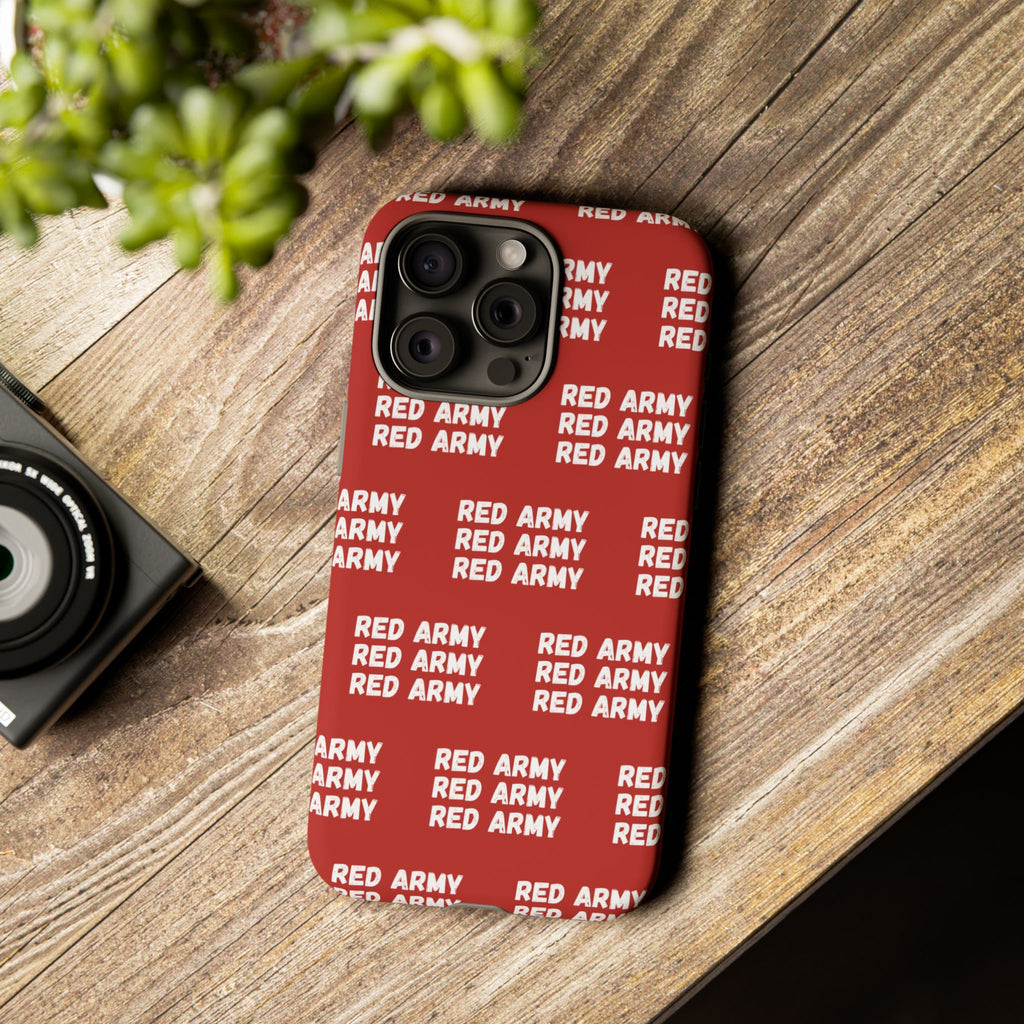 "RED ARMY RED ARMY RED ARMY" Phone Case — Red Pattern Tough Case