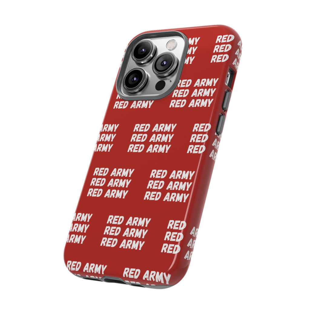 "RED ARMY RED ARMY RED ARMY" Phone Case — Red Pattern Tough Case