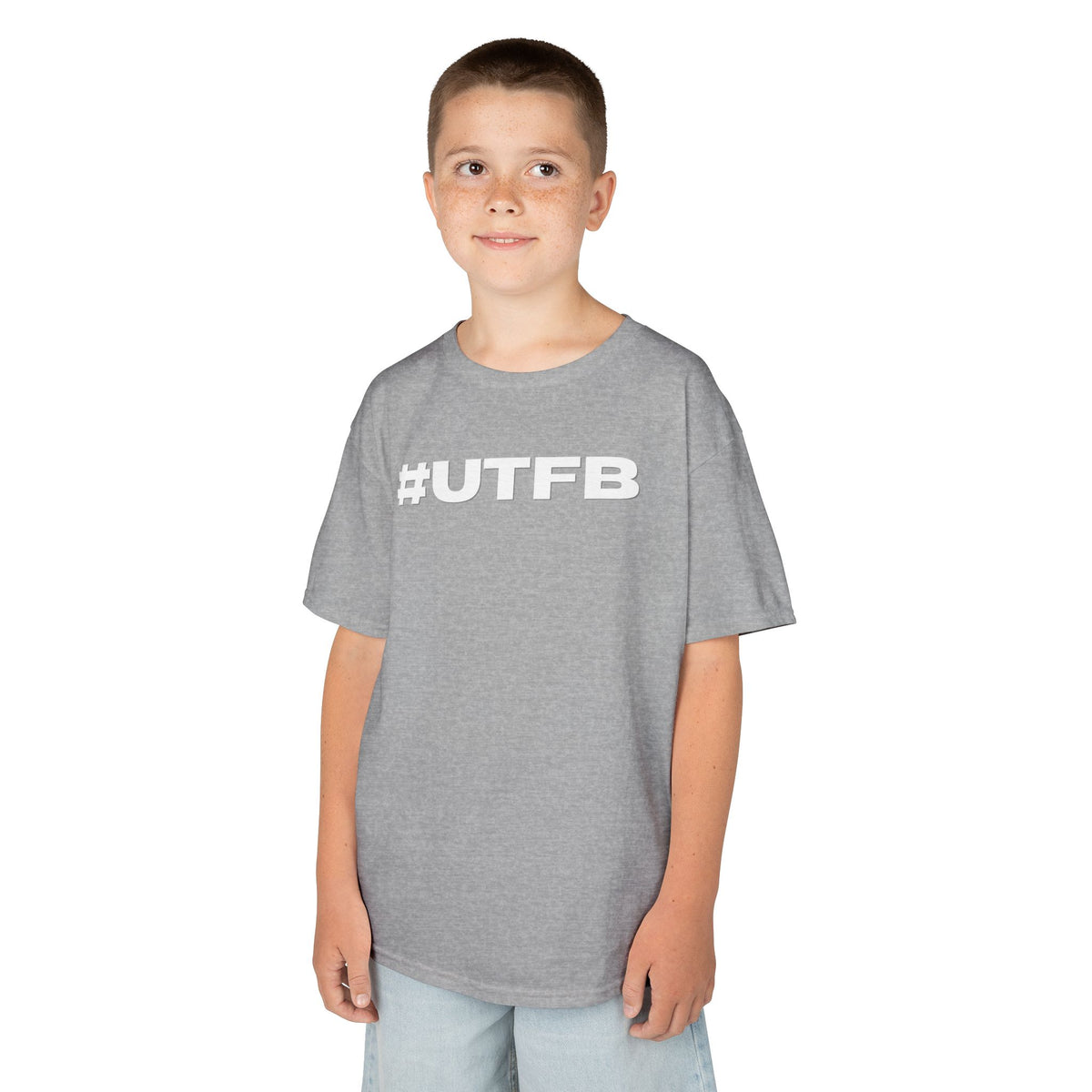 Kids BORO Tee — White #UTFB Graphic Youth T-Shirt