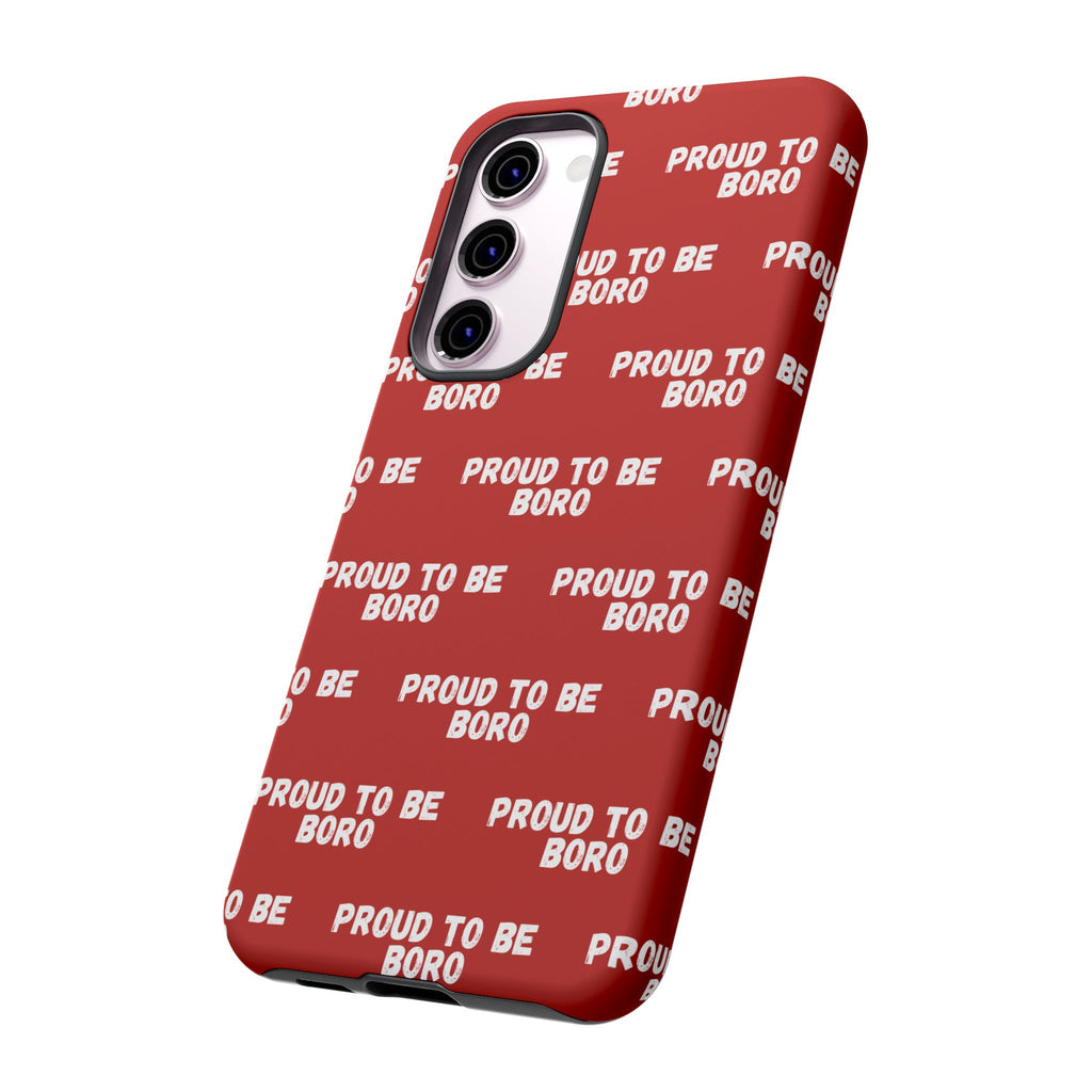"PROUD TO BE BORO" Phone Case — Red Pattern Tough Case