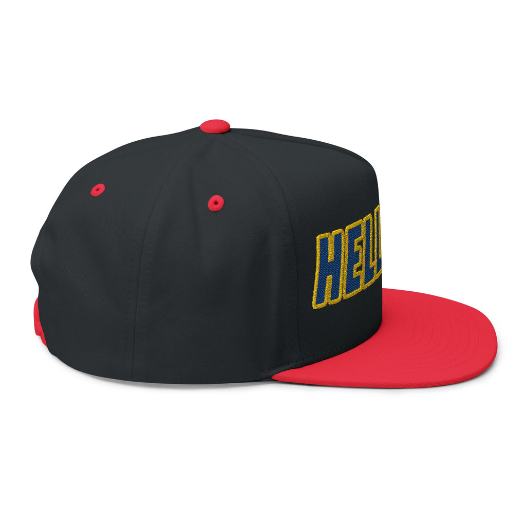 BORO Flat Bill Cap — Embroidered 'HELLBALL' Bold Font Snapback Hat
