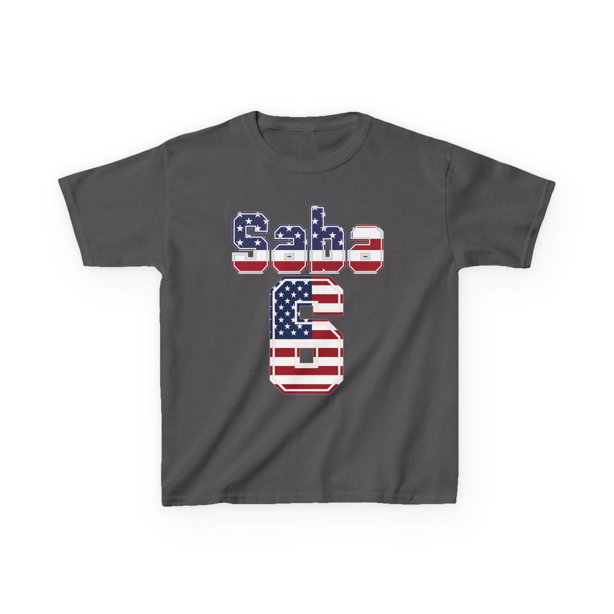 Kids Shirt 'Saba 6' American Flag BORO Shirt, Sabastian Berhalter is our Number 6 'Front print'