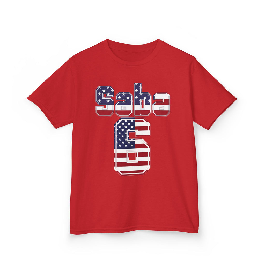 Kids Shirt 'Saba 6' American Flag BORO Shirt, Sabastian Berhalter is our Number 6 'Front print'