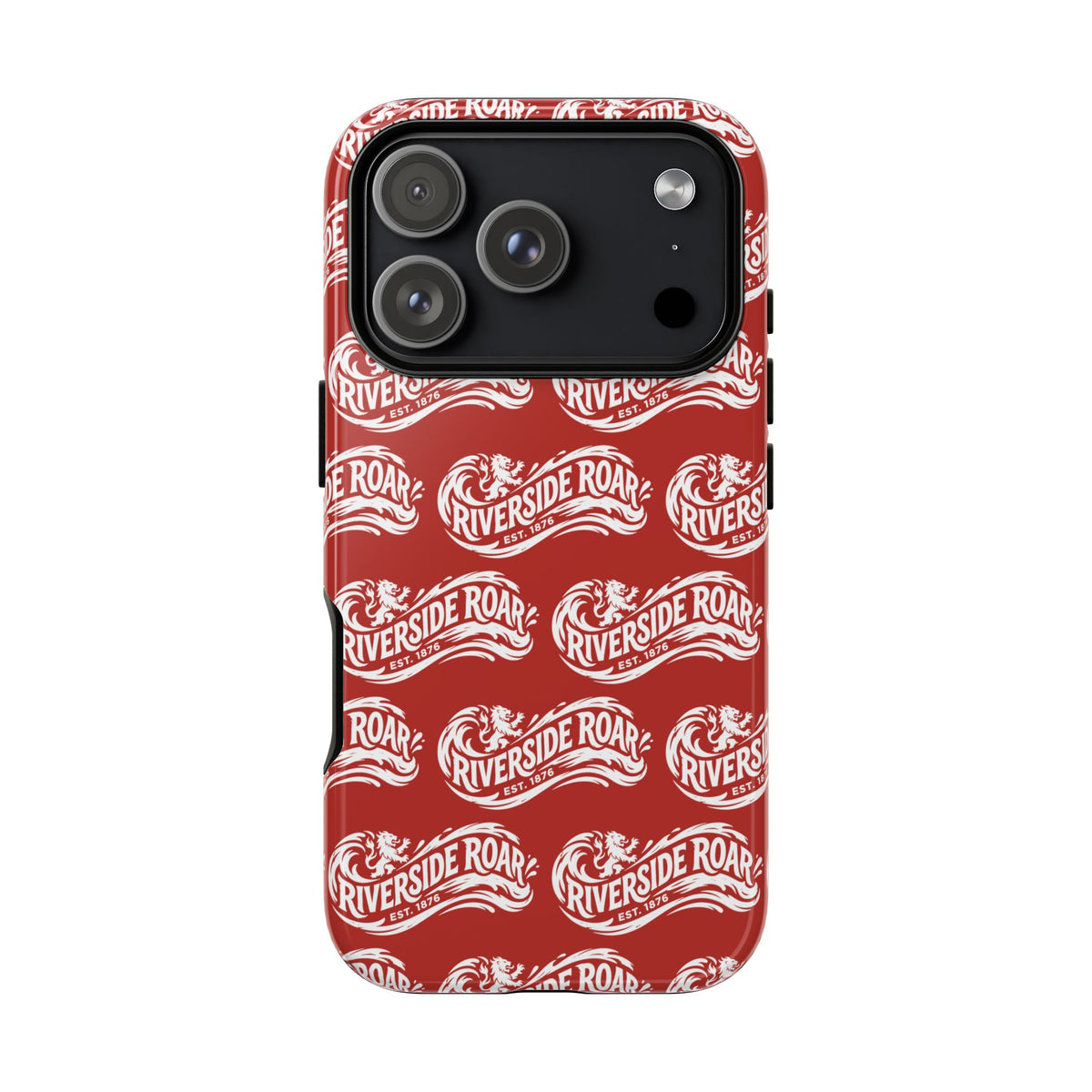 Riverside Roar Patterned Tough Case (White on Red) iPhone & Samsung