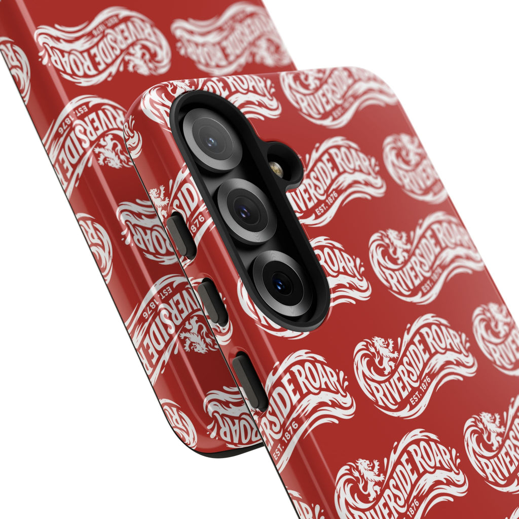 Riverside Roar Patterned Tough Case (White on Red) iPhone & Samsung
