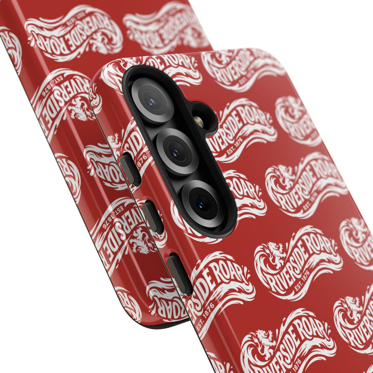 Riverside Roar Patterned Tough Case (White on Red) iPhone & Samsung