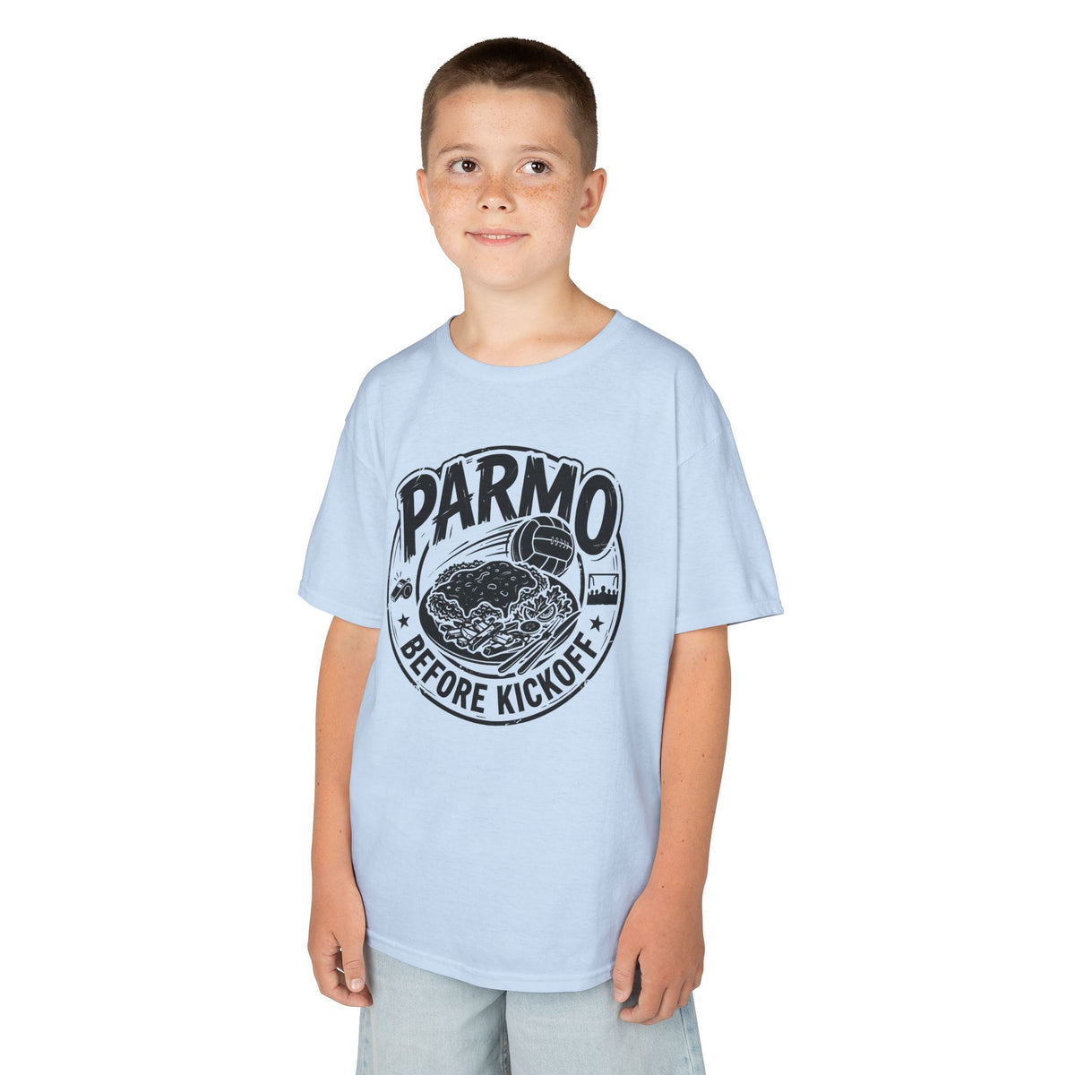 Kids T-Shirt – "Parmo Before Kickoff" Middlesbroughfc Football& Parmo Graphic Tee