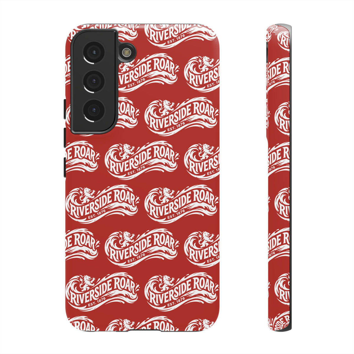 Riverside Roar Patterned Tough Case (White on Red) iPhone & Samsung