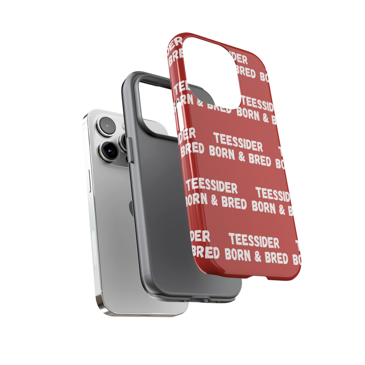 "TEESSIDE BORN & BRED" Phone Case — Red Pattern Tough Case