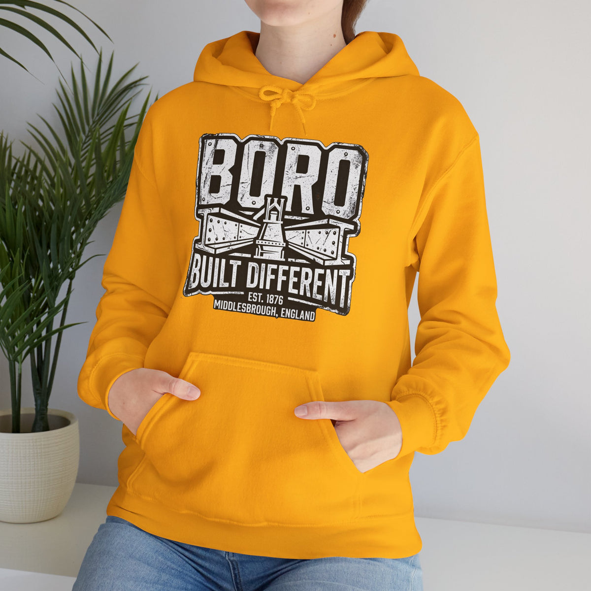 Boro Built Different Hoodie — Middlesbrough Proud Graphic Sweatshirt 'front print'