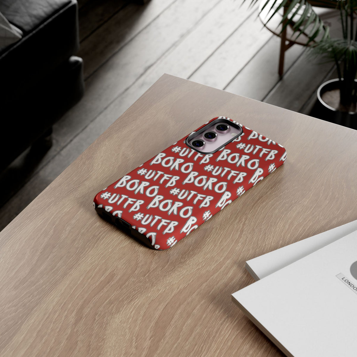 Phone Case — Red #UTFB BORO Pattern Protective Case