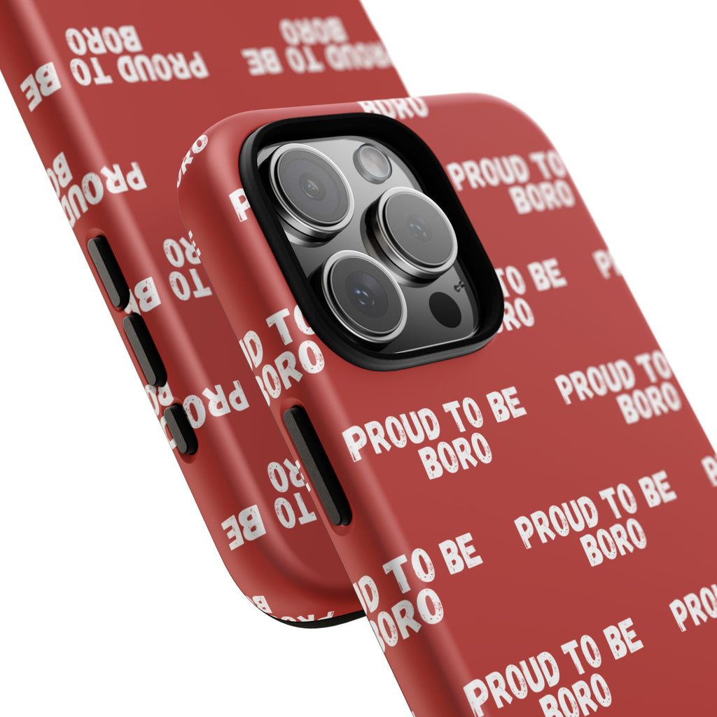 "PROUD TO BE BORO" Phone Case — Red Pattern Tough Case