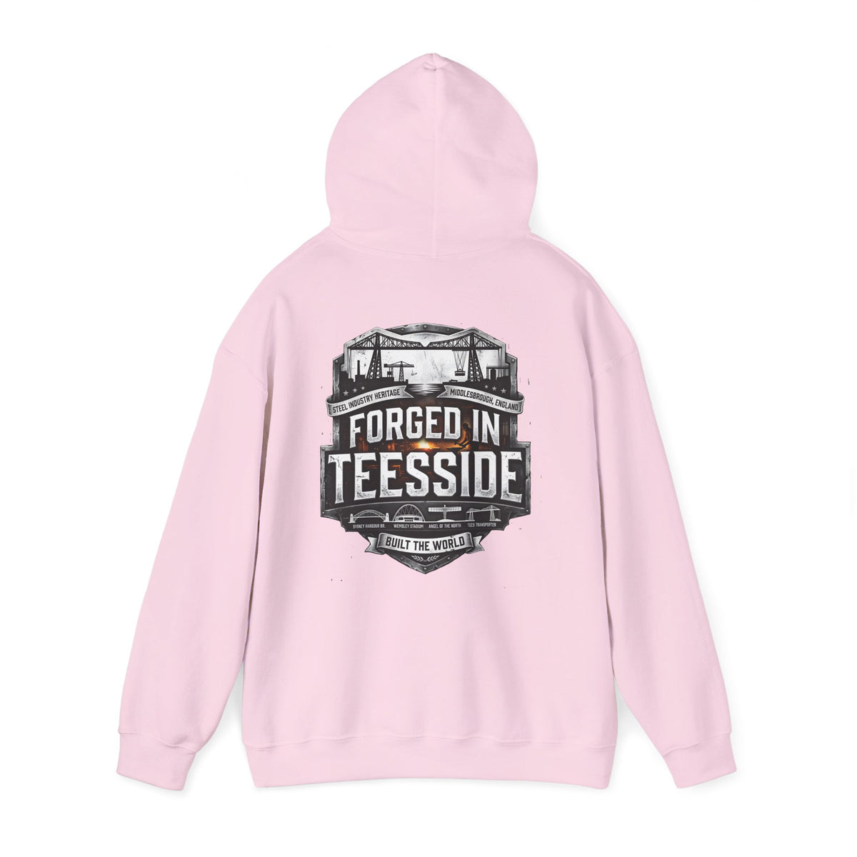 Forged in Teesside Hoodie — Industrial Teesside Pride Sweatshirt 'back print'